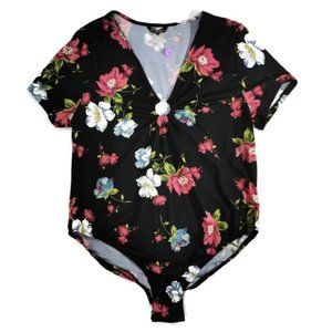 New Short Sleeved Floral Bodysuit